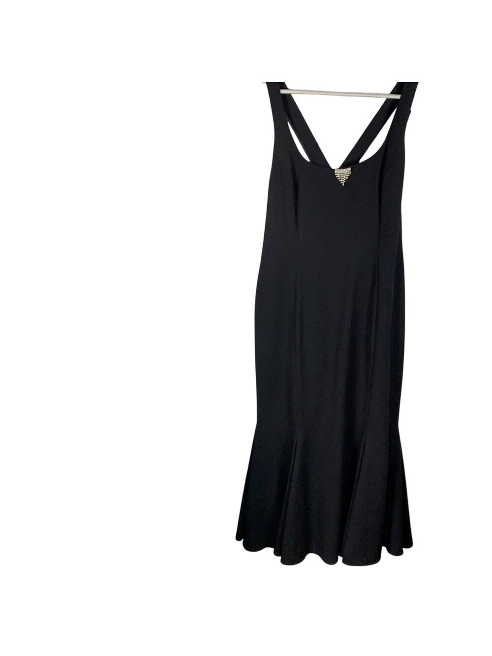 Vintage Black Strap Back Mermaid Special Occassion Dress New w Tag W-677 Sz 10